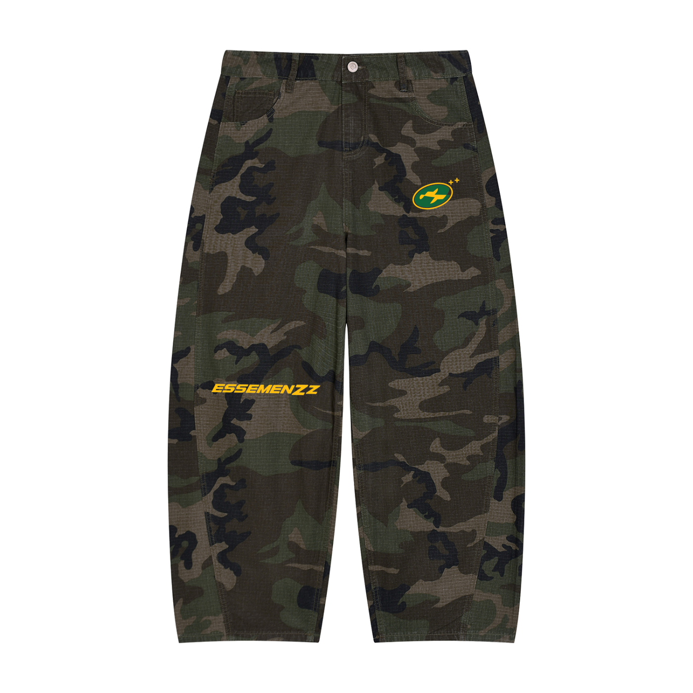 Men’s Camo Barrel Leg Cargo Pants