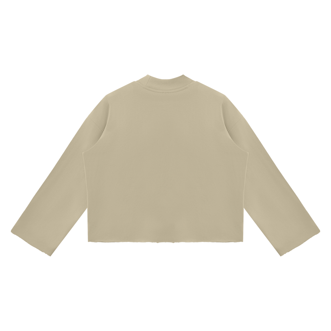 Unisex Mock Neck Raw Edge Boxy Sweatshirt